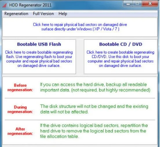 Phần mềm HDD Regenerator: Khôi Phục Dữ Liệu Hdd Bị Lỗi - Cứu Cánh Cho Ổ Cứng Bị Hư Hỏng
